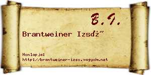 Brantweiner Izsó névjegykártya